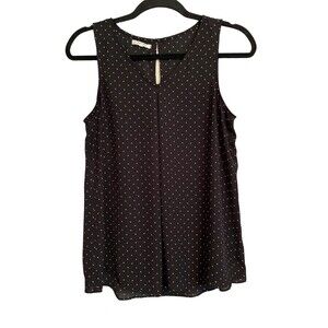 Maurices Sleeveless Top Polka Dots Size S Black White